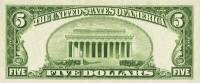 () Банкнота США 1953 год 5  ""   UNC