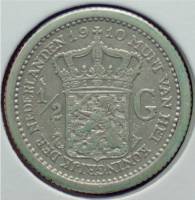 () Монета Нидерланды (Голландия) 1910 год 12  ""   Биметалл (Серебро - Ниобиум)  UNC