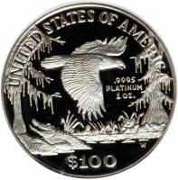 (1999) Монета США 1999 год 100 долларов   Платина (Pt)  UNC