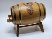 Бочонок для вина деревянный на подставке с краником 