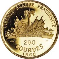 (№1967km70) Монета Гаити 1967 год 200 Gourdes (10-летию революции. Ле-Маррон)