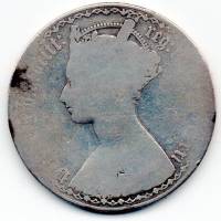 (1877) Монета Великобритания 1877 год 1 флорин "Королева Виктория"  Серебро Ag 925  VF
