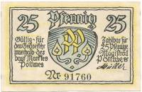 (№1921) Банкнота Германия 1921 год "25 Pfennig"