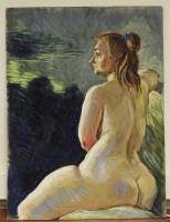 Картина В.М. Чуркин "Обнажённая натура. №3", 46х62 масло, оргалит (см. фото)