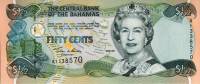 Банкнота Багамские острова Багамы 2001 год 1/2 доллара Елизавета II   UNC
