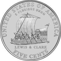 (2004p) Монета США 2004 год 5 центов  Лодка Экспедиция Льюиса и Кларка 200 лет Никель  UNC