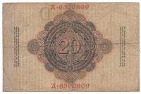 () Банкнота Германия (Империя) 1907 год 20  ""   F