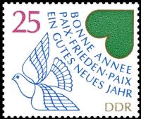 (1983-092) Марка Германия (ГДР) "Голубь (3)"    Новый год II O