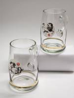 Пивные кружки стекло СССР винтаж Овен и Лев высота 14 см