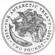 (№2009km5a) Монета Британская Антарктическая территория 2009 год 2 Pounds (60-летие договора об Анта
