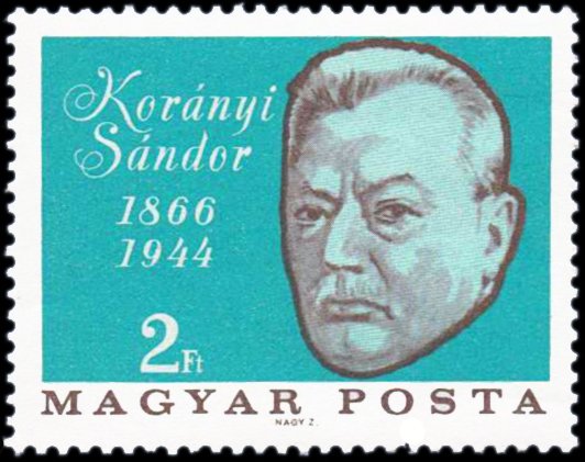 (1966-053) Марка Венгрия "Шандор фон Кораний"    100 лет со дня рождения Шандора фон Кораний II &Theta;