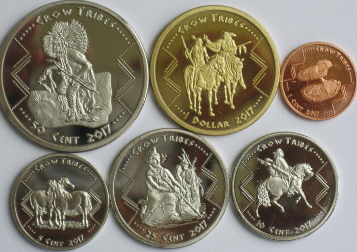 (2017, 6 монет) Набор монет США (Индейская резервация Кроу) 2017 год &quot;Индейцы&quot;   UNC