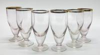 Рюмки, цветное стекло, позолота, СССР, 6 шт