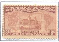 (№61) Марка Куба 1928 год "Hauptbhf Гавана", Гашеная