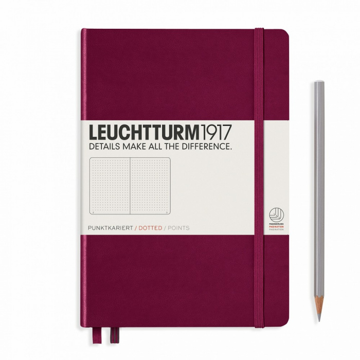 Книга для записей Medium A5 на 249 страниц в точку, PORT RED. Leuchtturm1917, #359695