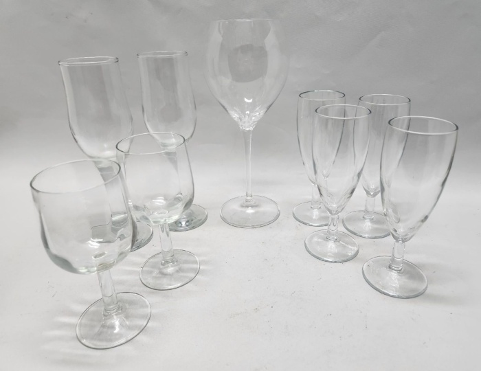 Бокалы 9 шт разных прозрачное стекло