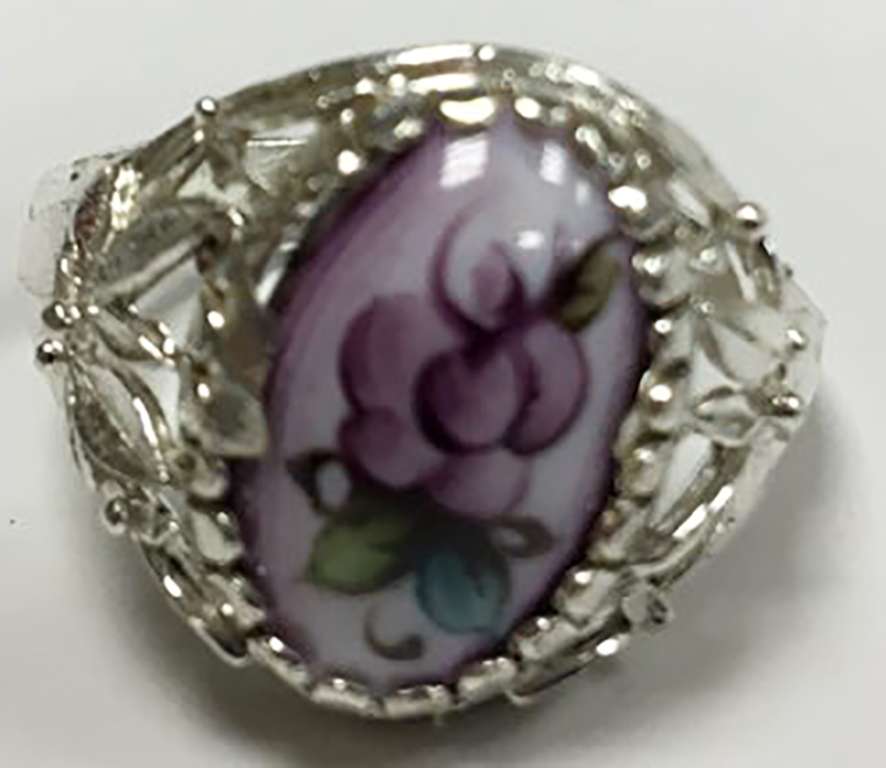 Перстень &quot;Финифть&quot;, серебрение (сост. на фото)