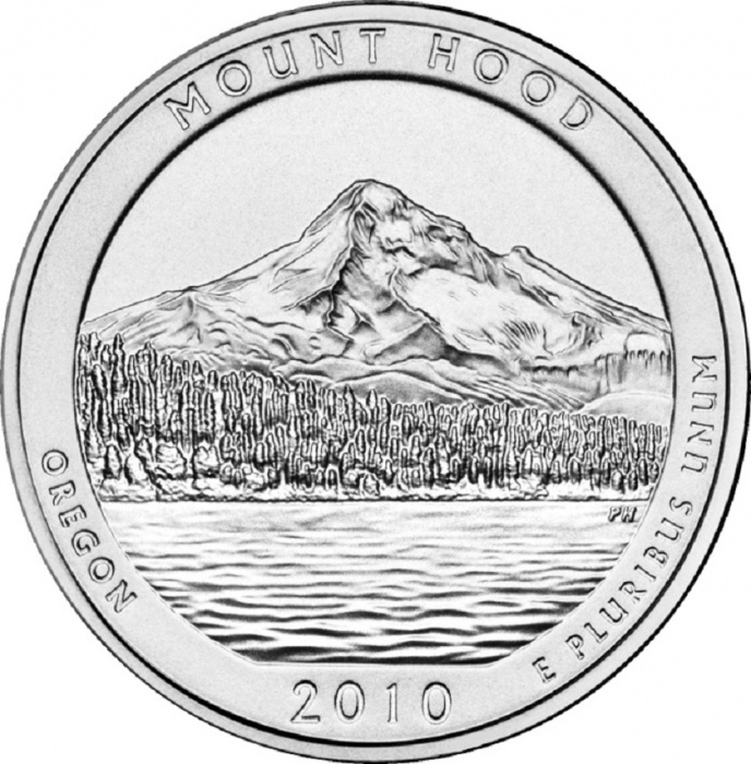 (005p) Монета США 2010 год 25 центов &quot;Маунт-Худ&quot;  Медь-Никель  UNC