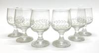 Рюмки на ножке, хрусталь, лазерная резка, СССР, 6 шт