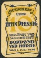 (№1920) Банкнота Германия 1920 год "10 Pfennig"