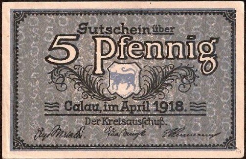 (№1918) Банкнота Германия 1918 год &quot;5 Pfennig&quot;