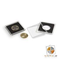 Капсула для монет из прозрачного стекла с чёрной вставкой Quadrum (Квадрум) 28 мм Leuchtturm 