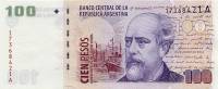 (,) Банкнота Аргентина 1999 год 100 песо    UNC