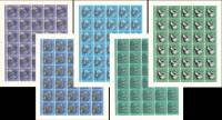 1991-001-5 Листы 5 шт по 30 марок 6х5 СССР 4 5 10 15 20 коп  Фауна Чёрного моря III O