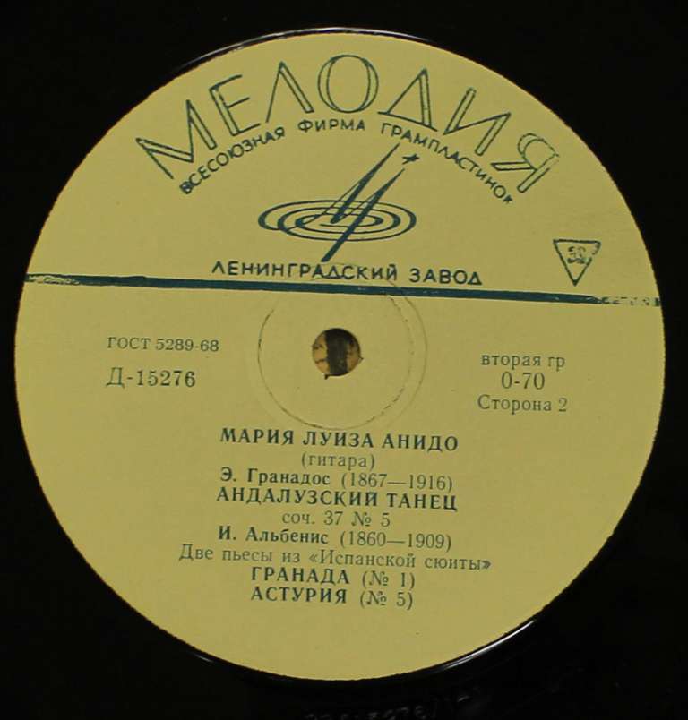 Пластинка виниловая &quot;Мария Луиза Анидо. Гитара&quot;, Мелодия, 60-е гг.