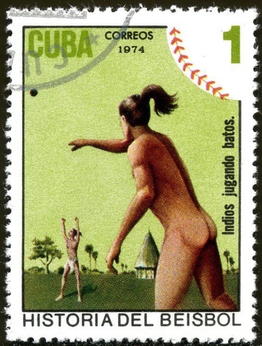 (1974-077) Марка Куба &quot;Индеец&quot;    История бейсбола III Θ