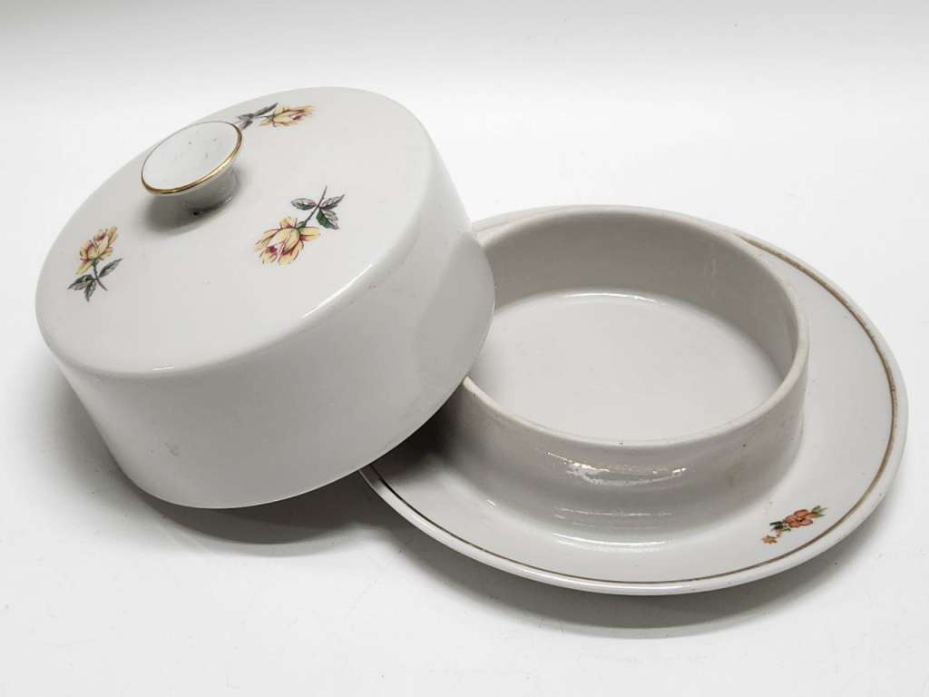 Масленка с крышкой фарфор Пролетарий СССР