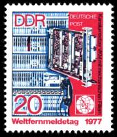 (1977-026) Марка Германия (ГДР) "Преобразователь каналов"    День телекоммуникаций III Θ