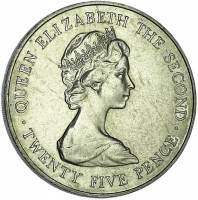 (№1978km32) Монета Гернси 1978 год 25 Pence (Королевский Визит)