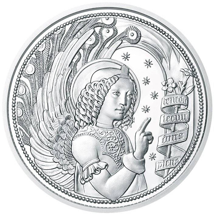 (031, Ag) Монета Австрия 2017 год 10 евро &quot;Архангел Гавриил&quot;  Серебро Ag 925  Буклет
