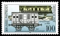 (1990-062) Марка Германия (ГДР) "Почтовые вагоны (1872 и 1900)"    Почта в Европе III Θ