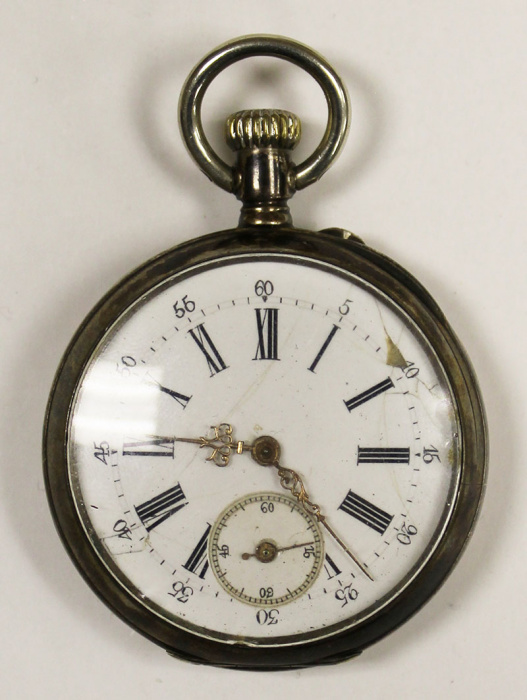 Часы карманные Billodes, серебро 875 пробы, 15 рубинов, Париж, 1889 год, не на ходу (см. фото)