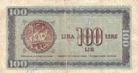 (№P-R6a) Банкнота Югославия 1945 год 100 Lire "Итальянская лира"