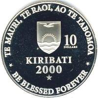 () Монета Кирибати 2000 год 10  ""   Биметалл (Серебро - Ниобиум)  UNC