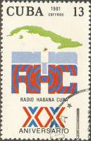 (1981-052) Марка Куба "Радио Гавана"    20 лет Госорганизаций III O