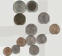 1991-1993 ММД и ЛМД, 12 монет от 10 коп до 100 руб Набор монет Россия    UNC