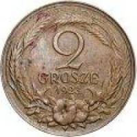 (№1923) Монета Польша 1923 год 2 Grosze (Аверс и Реверс одинаковые)