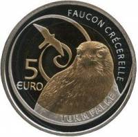 (№2009km109) Монета Люксембург 2009 год 5 Euro (Обыкновенная Пустельга)