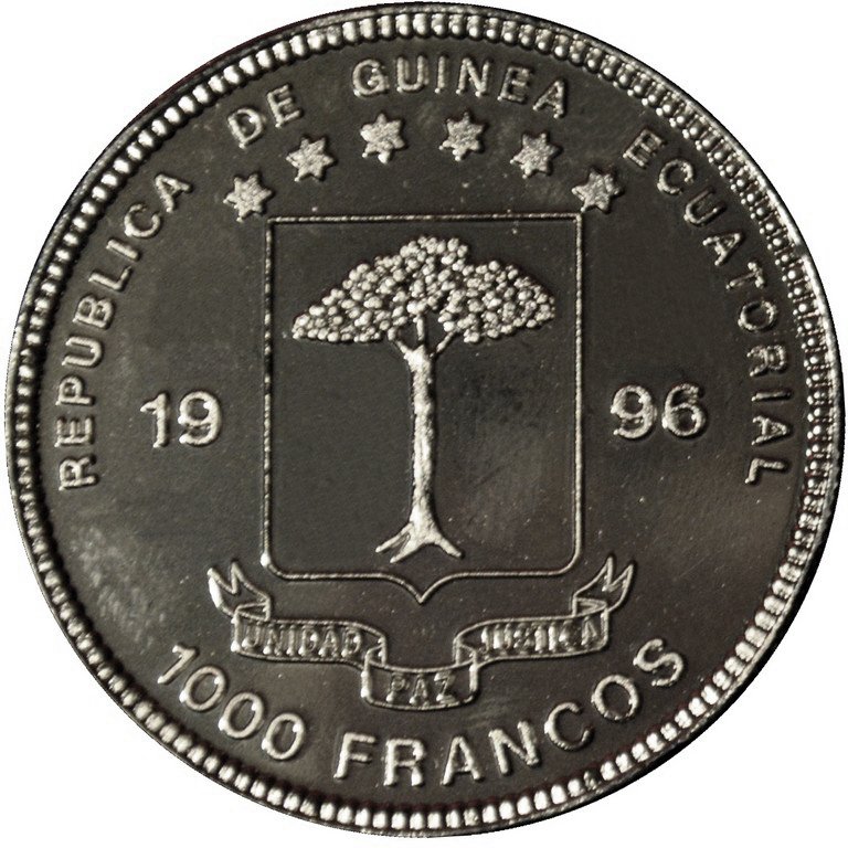 () Монета Экваториальная Гвинея 1996 год 1000 франков КФА &quot;&quot;   PROOF