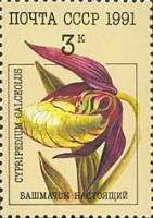 (1991-037) Марка СССР "Башмачок настоящий"   Орхидеи III O