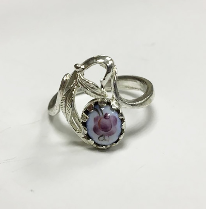 Кольцо "Финифть", серебрение (сост. на фото)