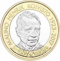(064) Монета Финляндия 2018 год 5 евро "Мауно Койвисто" 2. Диаметр 27,25 мм Биметалл  UNC
