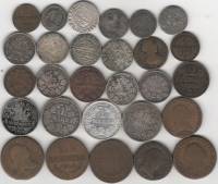 28 монет Набор Европа 17-20 века Медь и серебро    VF