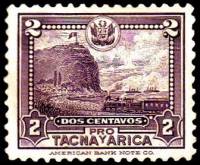 (№1928-13) Марка Перу 1928 год "Штамп про Такна и Арика", Гашеная