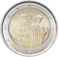 (016) Монета Италия 2015 год 2 евро "Данте Алигьери"  Биметалл  UNC
