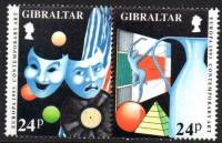 (№1993-654) Лист марок Гибралтар 1993 год "Европы 1993 современного искусства", Гашеный